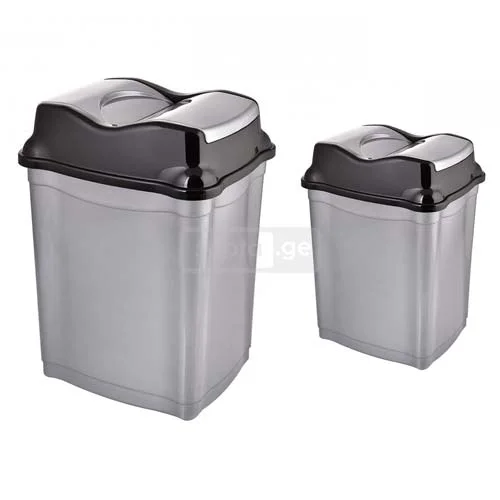 Plastic bin with double-sided cap 25L